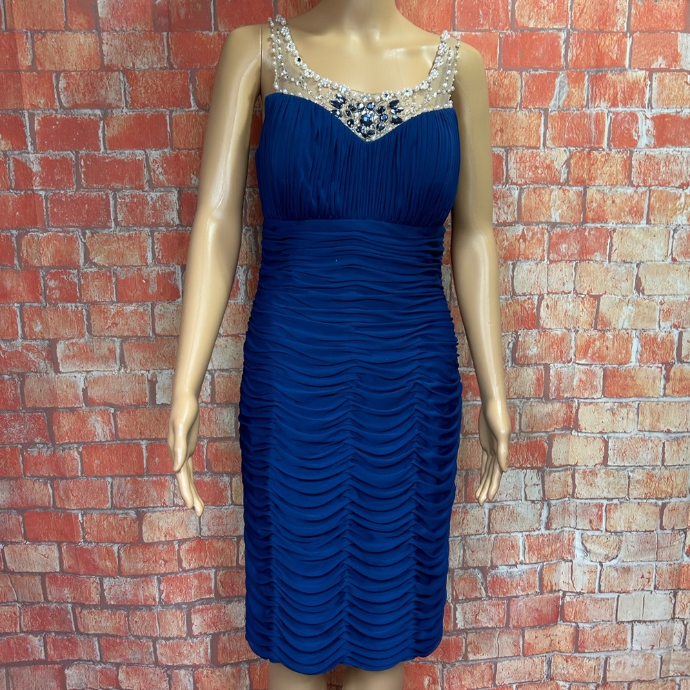 Xscape Beaded Shirred Bodycon Dress